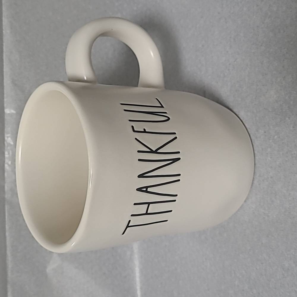 rae‎ dunn THANKFUL matte finish ceramic coffee tea mug